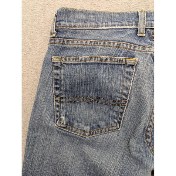 Lucky Brand Jeans Womens 6 28 Blue Sundown Jean Dungarees Flare Distressed USA - Picture 10 of 16